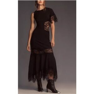 Anthropologie Elegant Black Lace Dress